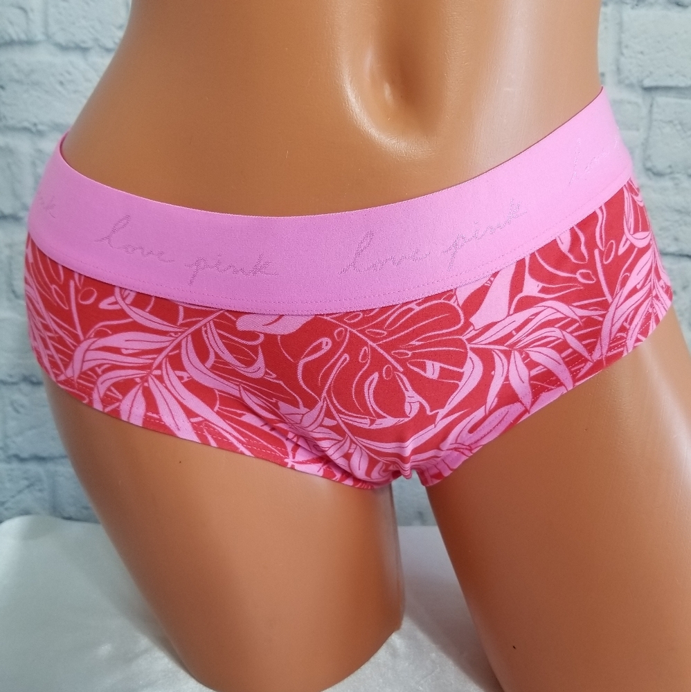 PINK Victoria's Secret Tropical Leaves Hipster Panty Large New